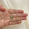 Oro Laminado Thin Rosary, Gold Filled Style Guadalupe and Crucifix Design, Polished, Golden Finish, 09.213.0021.24
