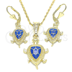 Gold Filled Ring — Earring and Pendant Adult Set Turtle Design Blue — main product view — SKU 130602 | Oro Laminado anillo — Earring and Pendant Adult Set Turtle diseño Blue — SKU 130602