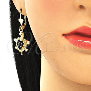 Gold Filled Ring — Earring and Pendant Adult Set Turtle Design Black — main product view — SKU 130603 | Oro Laminado anillo — Earring and Pendant Adult Set Turtle diseño negro — SKU 130603