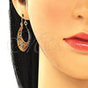 Oro Laminado Medium Hoop, Gold Filled Style Elephant Design, Polished, Tricolor, 02.351.0044.30