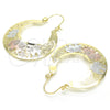 Oro Laminado Medium Hoop, Gold Filled Style Elephant Design, Polished, Tricolor, 02.351.0044.30