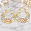 Oro Laminado Medium Hoop, Gold Filled Style Elephant Design, Polished, Tricolor, 02.351.0044.30