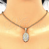 Oro Laminado Religious Pendant, Gold Filled Style Guadalupe Design, Polished, Tricolor, 05.351.0066