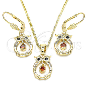 Gold Filled Ring — Earring and Pendant Adult Set Owl Design with — main product view — SKU 130659 | Oro Laminado anillo — Earring and Pendant Adult Set Owl diseño with — SKU 130659