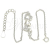Sterling Silver Fancy Bracelet, Heart Design, with White Micro Pave, Polished, Rhodium Finish, 03.336.0057.07 (01 MM Thickness, 7 Inches Length)