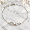 Sterling Silver Fancy Bracelet, Heart Design, with White Micro Pave, Polished, Rhodium Finish, 03.336.0057.07 (01 MM Thickness, 7 Inches Length)