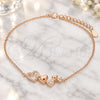 Sterling Silver Fancy Bracelet, Heart Design, with White Micro Pave, Polished, Rose Gold Finish, 03.336.0057.1.07 (01 MM Thickness, 7 Inches Length)