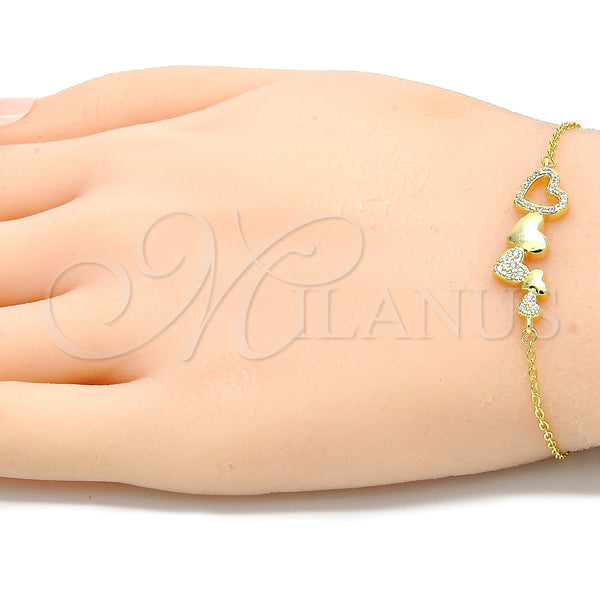 Sterling Silver Bracelet — Fancy Bracelet Heart Design with White Micro Pave — alternate product view — SKU 130675 | Plata 925 brazalete — elegante Bracelet corazón diseño with blanco Micro Pave — SKU 130675
