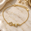 Sterling Silver Fancy Bracelet, Heart Design, with White Micro Pave, Polished, Golden Finish, 03.336.0057.2.08 (01 MM Thickness, 8 Inches Length)