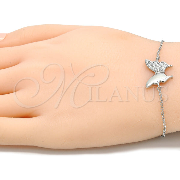 Sterling Silver Bracelet — Fancy Bracelet Butterfly Design with White Cubic Zirconia — alternate product view — SKU 130676 | Plata 925 brazalete — elegante Bracelet Butterfly diseño with blanco Cubic Zirconia — SKU 130676