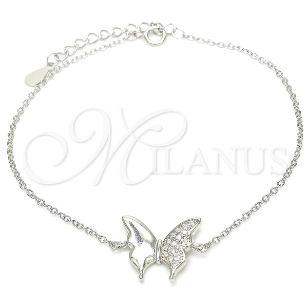 Sterling Silver Bracelet — Fancy Bracelet Butterfly Design with White Cubic Zirconia — main product view — SKU 130676 | Plata 925 brazalete — elegante Bracelet Butterfly diseño with blanco Cubic Zirconia — SKU 130676