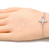 Sterling Silver Fancy Bracelet, with White Micro Pave, Polished, Rhodium Finish, 03.336.0059.07 (01 MM Thickness, 7 Inches Length)
