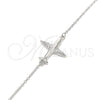 Sterling Silver Fancy Bracelet, with White Micro Pave, Polished, Rhodium Finish, 03.336.0059.07 (01 MM Thickness, 7 Inches Length)