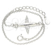 Sterling Silver Fancy Bracelet, with White Micro Pave, Polished, Rhodium Finish, 03.336.0059.07 (01 MM Thickness, 7 Inches Length)