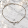 Sterling Silver Fancy Bracelet, with White Micro Pave, Polished, Rhodium Finish, 03.336.0059.07 (01 MM Thickness, 7 Inches Length)