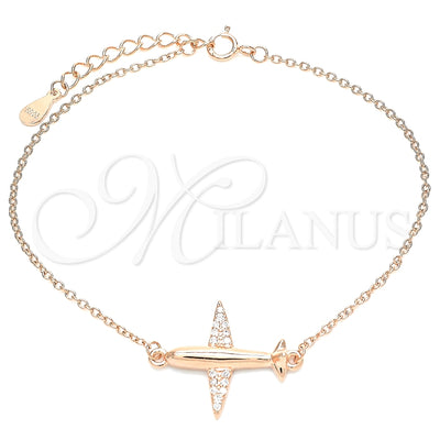 Sterling Silver Fancy Bracelet, with White Micro Pave, Polished, Rose Gold Finish, 03.336.0059.1.07 (01 MM for wholesale, main product view
