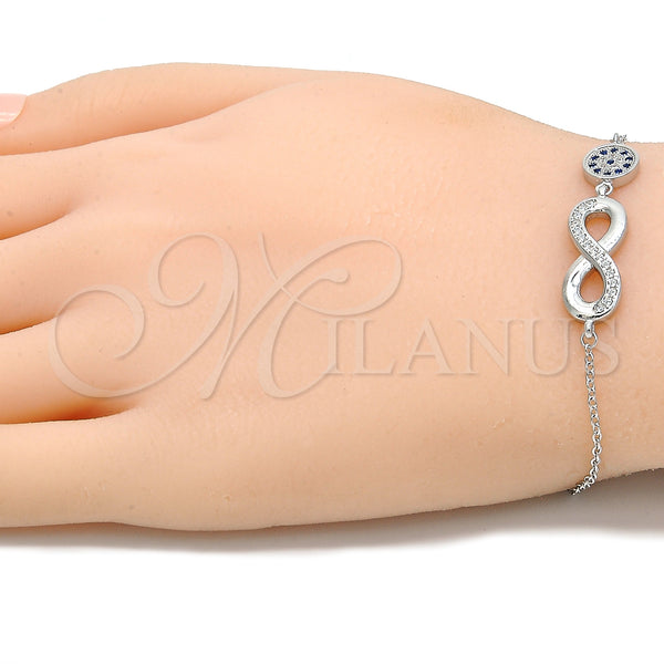 Sterling Silver Bracelet — Fancy Bracelet Infinite Design with Sapphire Blue Micro — alternate product view — SKU 130680 | Plata 925 brazalete — elegante Bracelet Infinite diseño with Sapphire Blue Micro — SKU 130680