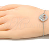 Sterling Silver Fancy Bracelet, Tree Design, with White Micro Pave, Polished, Rhodium Finish, 03.336.0063.07 (01 MM Thickness, 7 Inches Length)