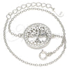 Sterling Silver Fancy Bracelet, Tree Design, with White Micro Pave, Polished, Rhodium Finish, 03.336.0063.07 (01 MM Thickness, 7 Inches Length)