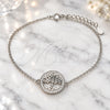 Sterling Silver Fancy Bracelet, Tree Design, with White Micro Pave, Polished, Rhodium Finish, 03.336.0063.07 (01 MM Thickness, 7 Inches Length)