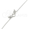 Sterling Silver Fancy Bracelet, with White Micro Pave, Polished, Rhodium Finish, 03.336.0065.08 (01 MM Thickness, 8 Inches Length)