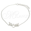 Sterling Silver Fancy Bracelet, with White Micro Pave, Polished, Rhodium Finish, 03.336.0065.08 (01 MM Thickness, 8 Inches Length)