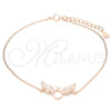 Sterling Silver Fancy Bracelet, with White Micro Pave, Polished, Rose Gold Finish, 03.336.0065.1.08 (01 MM Thickness, 8 Inches Length)