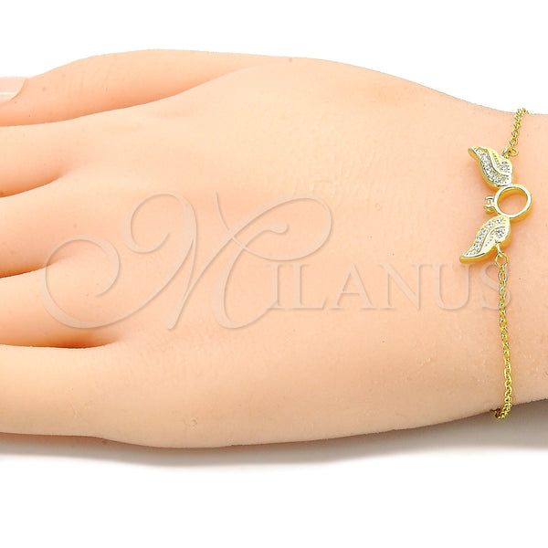 Sterling Silver Bracelet — Fancy Bracelet with White Micro Pave Polished 03. — alternate product view — SKU 130691 | Plata 925 brazalete — elegante Bracelet with blanco Micro Pave pulido 03. — SKU 130691