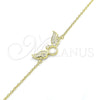 Sterling Silver Fancy Bracelet, with White Micro Pave, Polished, Golden Finish, 03.336.0065.2.08 (01 MM Thickness, 8 Inches Length)