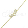 Sterling Silver Fancy Bracelet, with White Micro Pave, Polished, Golden Finish, 03.336.0065.2.08 (01 MM Thickness, 8 Inches Length)