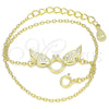 Sterling Silver Fancy Bracelet, with White Micro Pave, Polished, Golden Finish, 03.336.0065.2.08 (01 MM Thickness, 8 Inches Length)