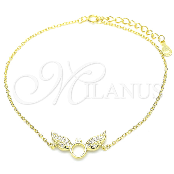 Sterling Silver Bracelet — Fancy Bracelet with White Micro Pave Polished 03. — main product view — SKU 130691 | Plata 925 brazalete — elegante Bracelet with blanco Micro Pave pulido 03. — SKU 130691