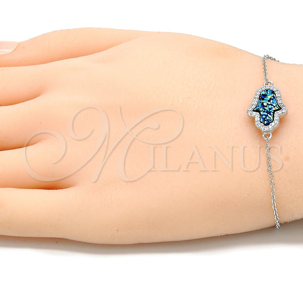 Sterling Silver Bracelet — Fancy Bracelet Judaica and Hand of God Design — alternate product view — SKU 130692 | Plata 925 brazalete — elegante Bracelet Judaica and Hand of God diseño — SKU 130692