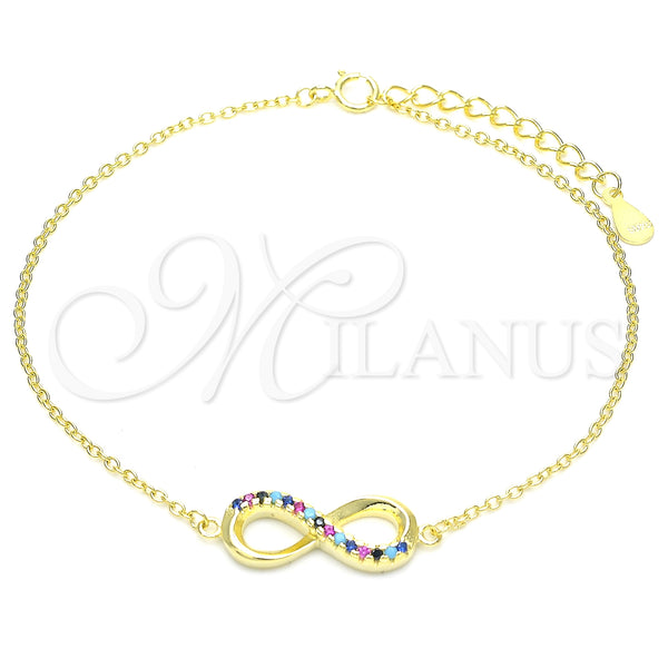 Sterling Silver Bracelet — Fancy Bracelet Infinite Design with White Cubic Zirconia — main product view — SKU 130695 | Plata 925 brazalete — elegante Bracelet Infinite diseño with blanco Cubic Zirconia — SKU 130695