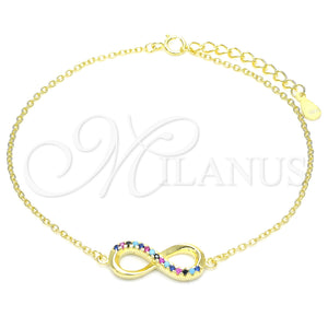 Sterling Silver Bracelet — Fancy Bracelet Infinite Design with White Cubic Zirconia — main product view — SKU 130695 | Plata 925 brazalete — elegante Bracelet Infinite diseño with blanco Cubic Zirconia — SKU 130695