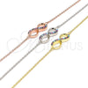 Sterling Silver Fancy Bracelet, Infinite Design, with White Cubic Zirconia, Polished, Golden Finish, 03.336.0067.2.08 (01 MM Thickness, 8 Inches Length)