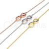 Sterling Silver Fancy Bracelet, Infinite Design, with White Cubic Zirconia, Polished, Golden Finish, 03.336.0067.2.08 (01 MM Thickness, 8 Inches Length)