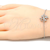 Sterling Silver Fancy Bracelet, Tree Design, with White Cubic Zirconia, Polished, Rhodium Finish, 03.336.0068.08 (01 MM Thickness, 8 Inches Length)