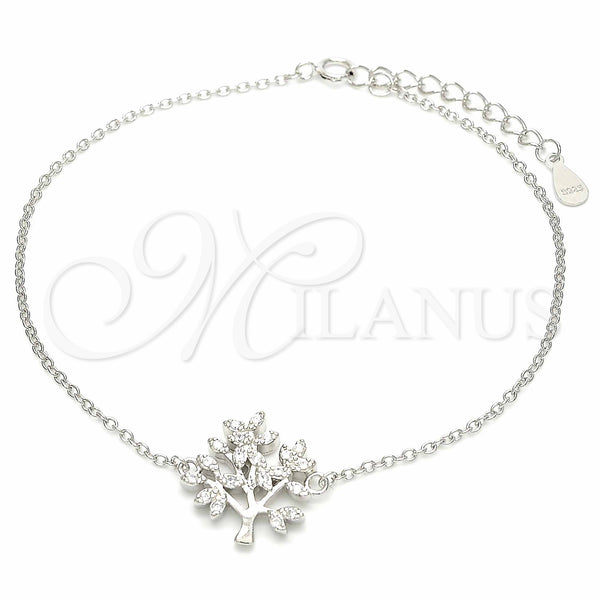 Sterling Silver Bracelet — Fancy Bracelet Tree Design with White Cubic Zirconia — main product view — SKU 130696 | Plata 925 brazalete — elegante Bracelet Tree diseño with blanco Cubic Zirconia — SKU 130696