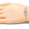 Sterling Silver Fancy Bracelet, Music Note Design, with White Micro Pave, Polished, Rhodium Finish, 03.336.0070.08 (01 MM Thickness, 8 Inches Length)