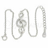 Sterling Silver Fancy Bracelet, Music Note Design, with White Micro Pave, Polished, Rhodium Finish, 03.336.0070.08 (01 MM Thickness, 8 Inches Length)