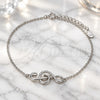 Sterling Silver Fancy Bracelet, Music Note Design, with White Micro Pave, Polished, Rhodium Finish, 03.336.0070.08 (01 MM Thickness, 8 Inches Length)