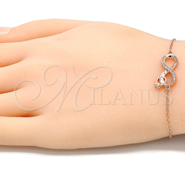 Sterling Silver Bracelet — Fancy Bracelet Infinite Design with White Micro Pave — alternate product view — SKU 130700 | Plata 925 brazalete — elegante Bracelet Infinite diseño with blanco Micro Pave — SKU 130700