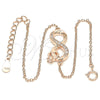 Sterling Silver Fancy Bracelet, Infinite Design, with White Micro Pave and White Cubic Zirconia, Polished, Rose Gold Finish, 03.336.0071.1.08 (01 MM Thickness, 8 Inches Length)