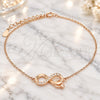 Sterling Silver Fancy Bracelet, Infinite Design, with White Micro Pave and White Cubic Zirconia, Polished, Rose Gold Finish, 03.336.0071.1.08 (01 MM Thickness, 8 Inches Length)