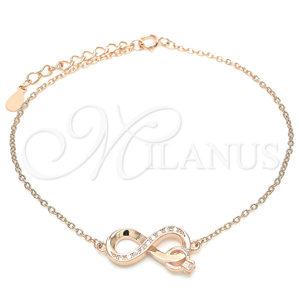 Sterling Silver Bracelet — Fancy Bracelet Infinite Design with White Micro Pave — main product view — SKU 130700 | Plata 925 brazalete — elegante Bracelet Infinite diseño with blanco Micro Pave — SKU 130700