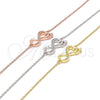 Sterling Silver Fancy Bracelet, Infinite Design, with White Micro Pave and White Cubic Zirconia, Polished, Rose Gold Finish, 03.336.0071.1.08 (01 MM Thickness, 8 Inches Length)