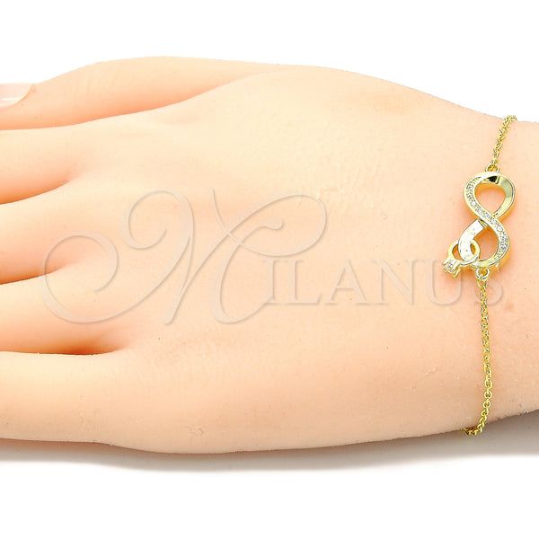 Sterling Silver Bracelet — Fancy Bracelet Infinite Design with White Micro Pave — alternate product view — SKU 130701 | Plata 925 brazalete — elegante Bracelet Infinite diseño with blanco Micro Pave — SKU 130701
