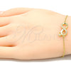 Sterling Silver Fancy Bracelet, Infinite Design, with White Micro Pave and White Cubic Zirconia, Polished, Golden Finish, 03.336.0071.2.08 (01 MM Thickness, 8 Inches Length)