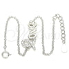 Sterling Silver Fancy Bracelet, Love Design, with White Micro Pave, Polished, Rhodium Finish, 03.336.0074.07 (01 MM Thickness, 7 Inches Length)